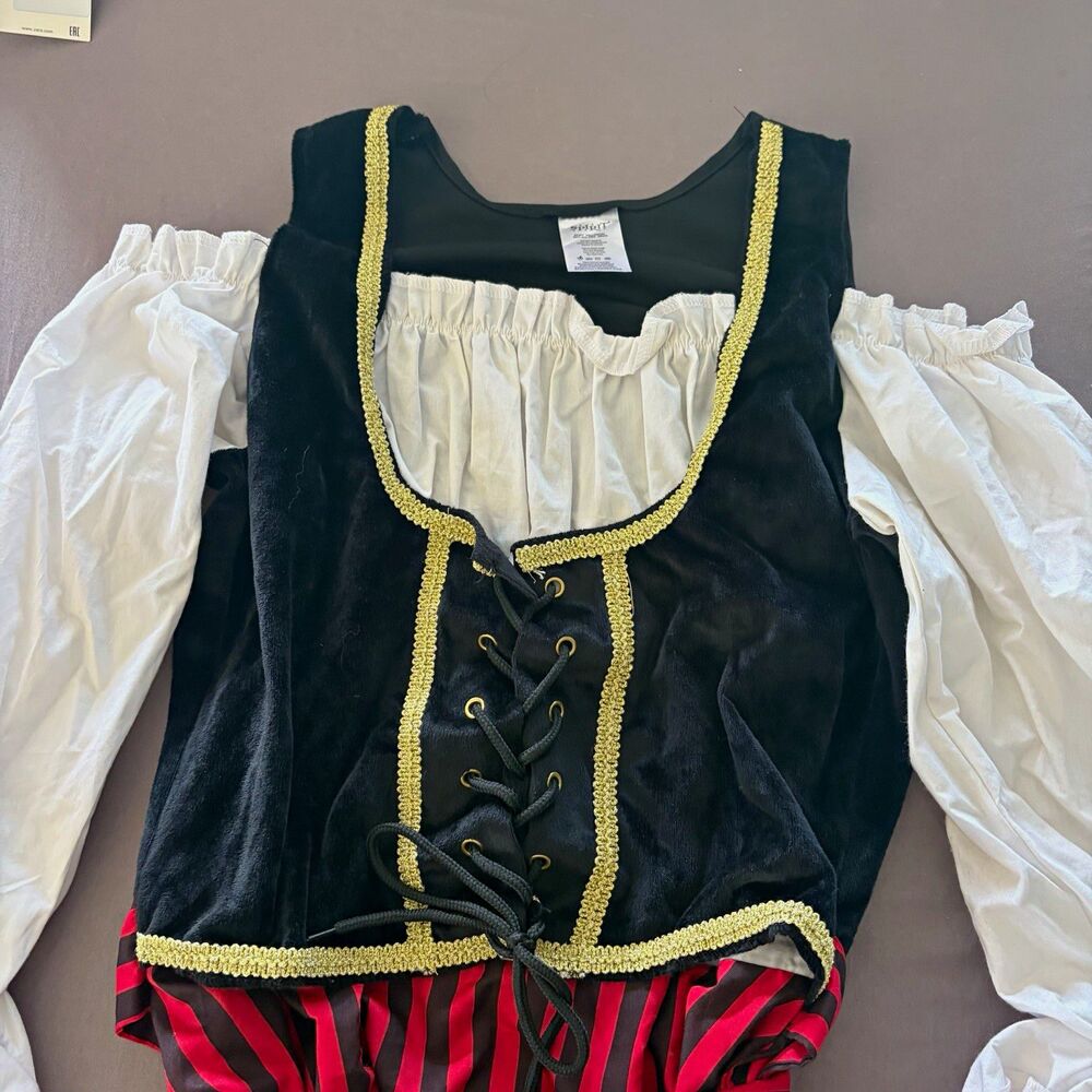 Spirit Pirate Adult S/M Lace-Up Dress Costume Polyester Halloween Black Red